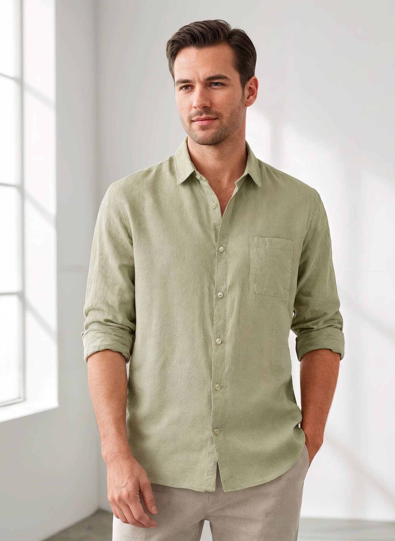 Long Sleeve Shirt - 100% Linen