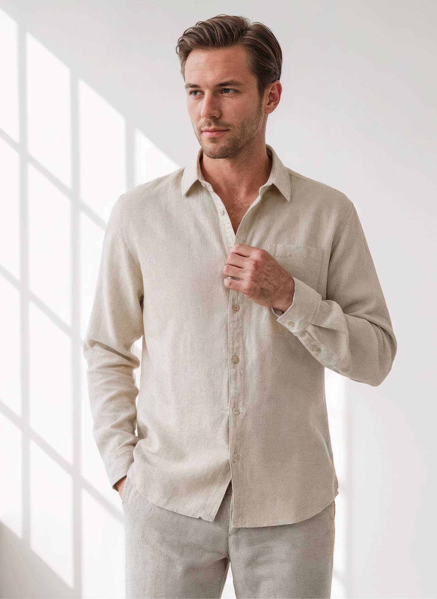 Long Sleeve Shirt - 100% Linen