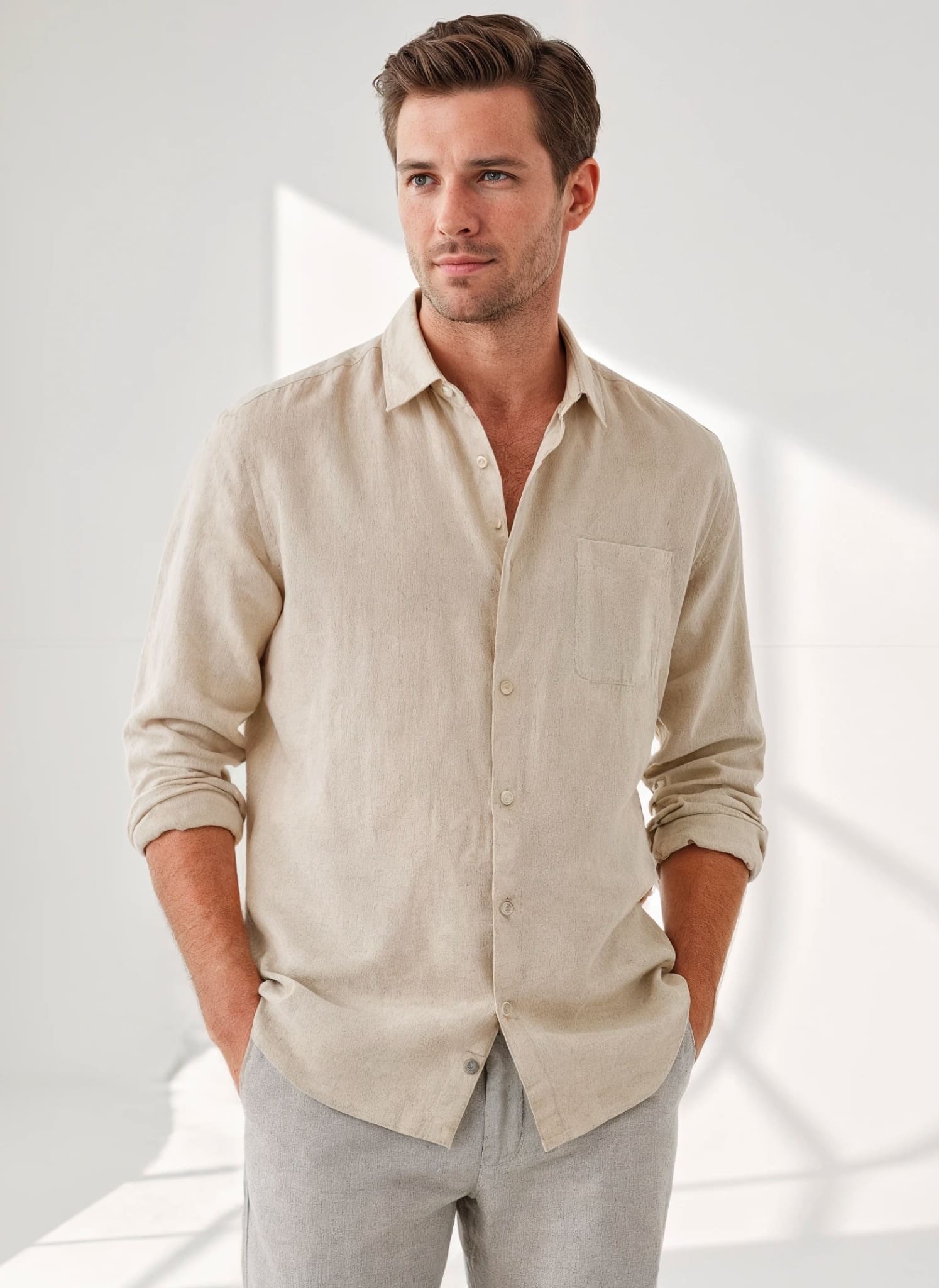 Long Sleeve Shirt - 100% Linen