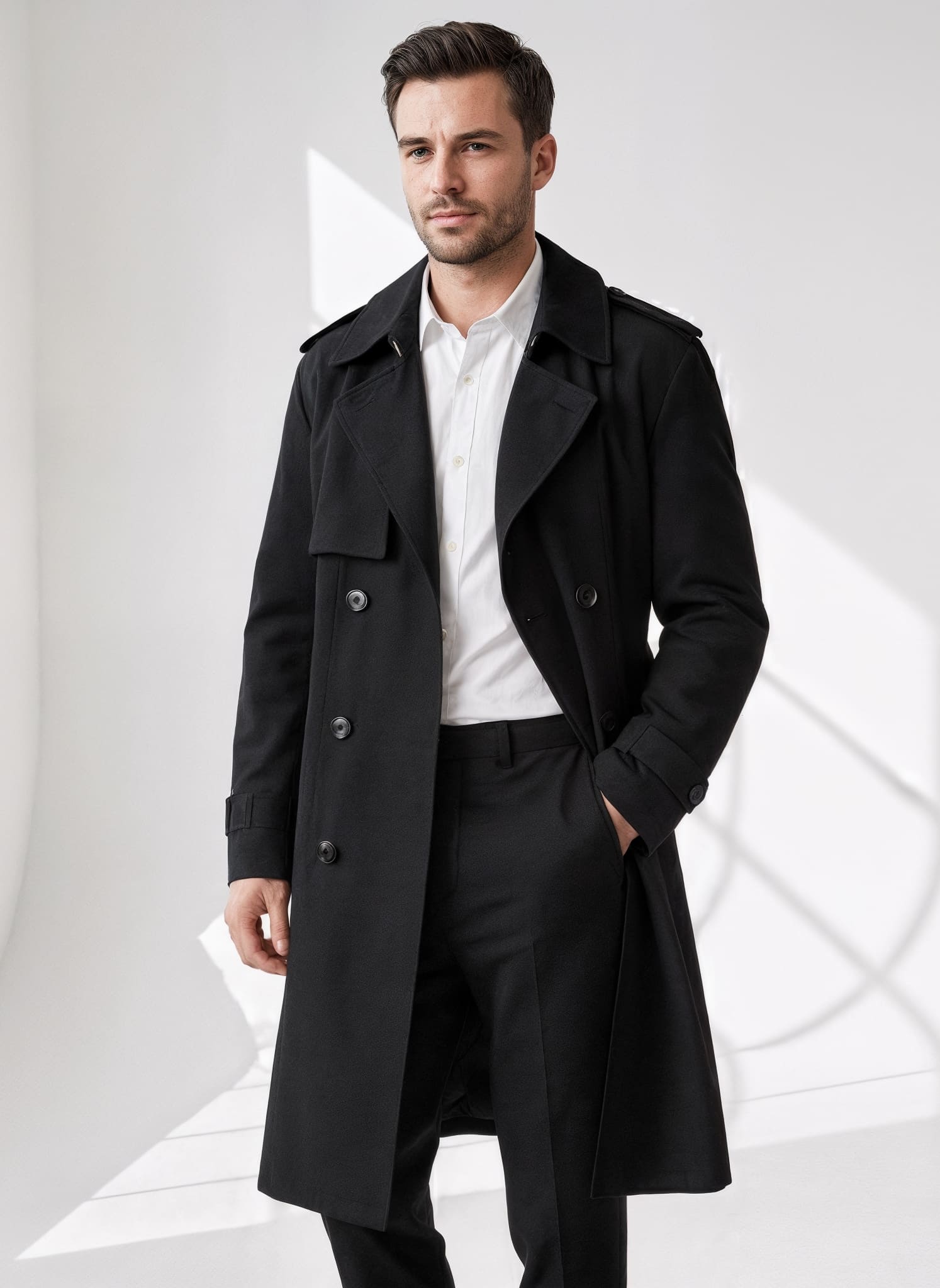 Classic Double-Breasted Trench Coat