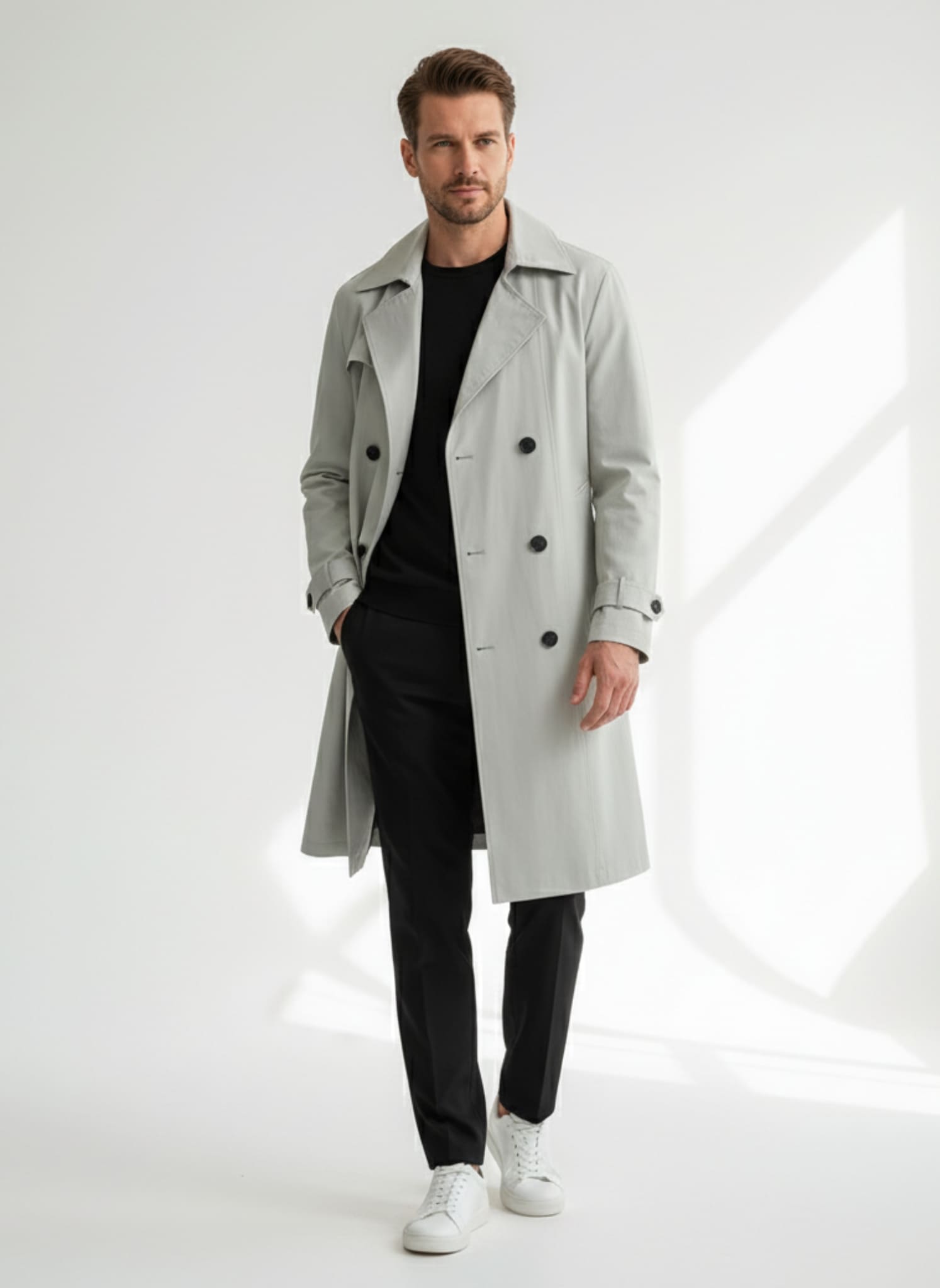 Classic Double-Breasted Trench Coat